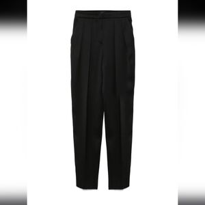 Emporio Armani Black Satin Pleated Pants